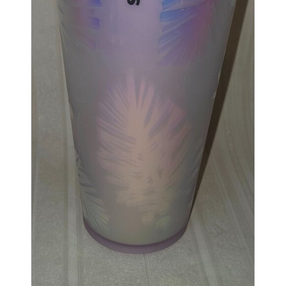 Starbucks Holiday Holographic Tumbler 24oz Pink Iridescent Pine Cone Ltd Edition - Picture 4 of 10